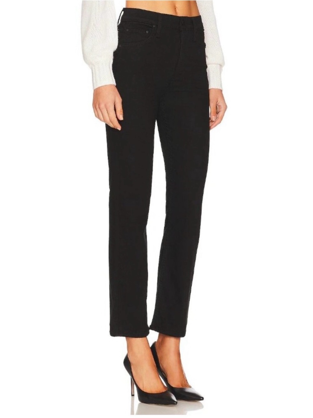MOTHER Tomcat Ankle Jeans Lasting Impression Black Classic Black Denim 26 Ankle